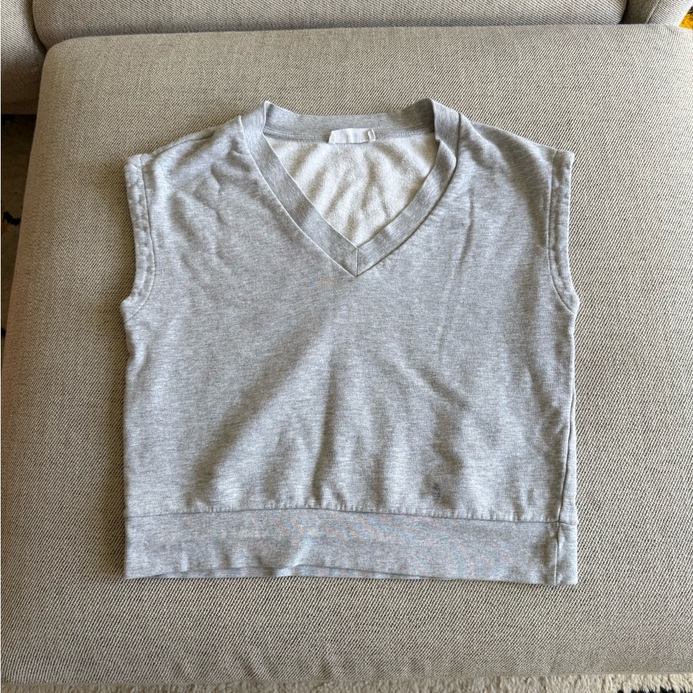 Mango Light Gray V-Neck Top